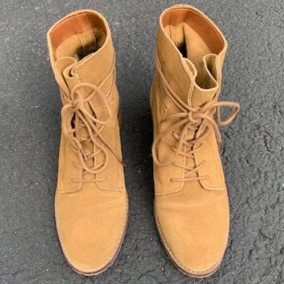 Steve Madden Rosaly Round Toe Suede Ankle Boot Tan C361 - Picture 2 of 16